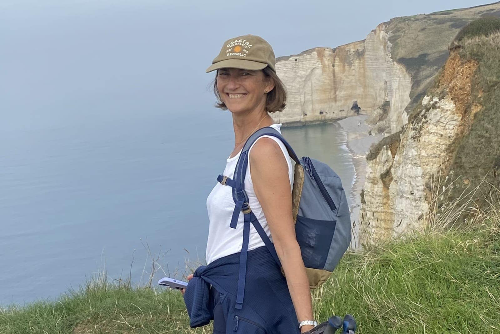 sentier du GR21 qui relie le phare d'Antifer à la valleuse d'Antifer et Etretat